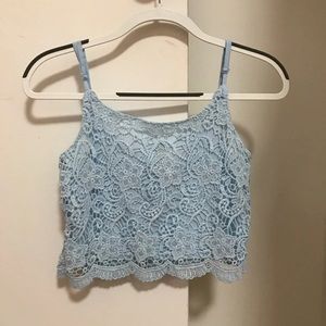 H&M Baby Blue Lace Crop Top